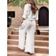 thumbnail image 6 of Female Long Sleeve Beach Shirt Blouses Bathing Suit Cover Up Button Down Collar White XXXL, 6 of 9