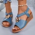 thumbnail image 2 of Womens Wedge Dress Sandals for Ladies 2025 Trendy Summer Beach Peep Toe Mid Heel Slip on Dressy Sandals, 2 of 6