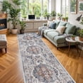 thumbnail image 2 of YOUFORTONG Washable 3x18 Extra Long Hallway Runner Rug,Oriental Soft Low Pile Thin Carpet,Non-Slip Stain Resistant Mat for Kitchen Entryway Living Room Dining BedroomRoom,Brick, 2 of 6