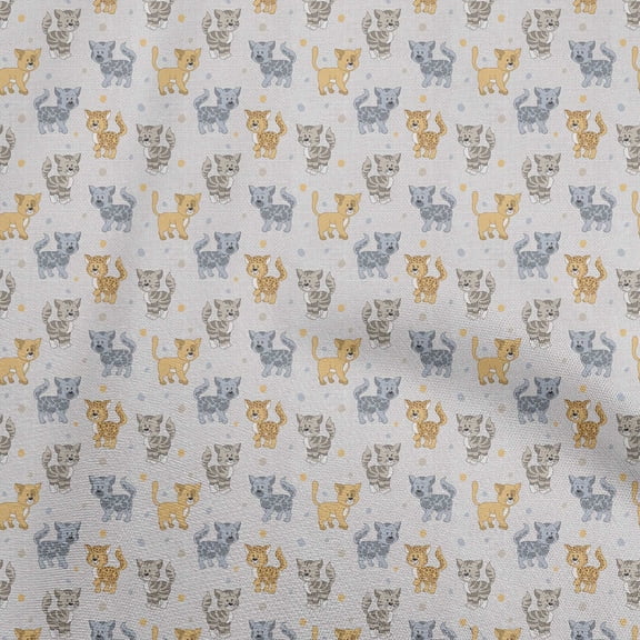 oneOone Polyester Spandex Gray Fabric Floral & Puppies Sewing Fabric By The Yard Printed Diy Clothing Sewing Supplies 56 Inch Wide