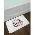 thumbnail image 2 of Joy Bath Mat, Hand Drawn Abstract Christmas Themed Sock Pattern with Swirls and Stars Dots, Non-Slip Plush Mat Bathroom Kitchen Laundry Room Decor, 29.5 X 17.5 Inches, Turquoise Red Black, Ambesonne, 2 of 2