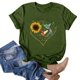 thumbnail image 4 of Puntoco Mujeres Casual Carta Impresión Mangas Cortas O-Cuello Camiseta Suelta Blusa tops Puntoco Puntoco-3562, 4 of 5