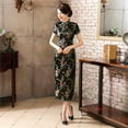 thumbnail image 6 of Traditional Chinese Women Long Cheongsam Bridesmaid Short Sleeve Evening Dress, 6 of 7