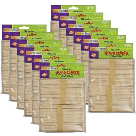 UPC: 0194629003099 | Creativity Street Jumbo Craft Sticks 6 x 3/4 Natural Wood 100 Sticks Per Pack Pack Of 12 Packs