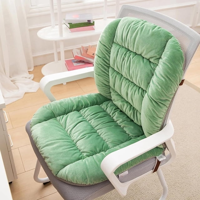Cojín para silla de escritorio de 35 x 18, cojín de asiento suave con funda extraíble, cojín para silla de oficina con lazos, cojín de asiento de felpa con soporte para la espalda, cojín para mecedora