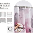thumbnail image 4 of Red Gray Floral Shower Curtain,Pink Grey Flower Shower Curtain Set for Bathroom,Natural Watercolor Flower Fabric Bath Curtain with Hooks, 72x72in, 4 of 7