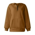 thumbnail image 6 of jsaierl Quarter Zip Sweatshirt for Women Lapel Solid Top Loose Pullover Oversized Sweatshirt Long Sleeve Cozy Shirt Blouse, 6 of 7