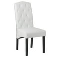 thumbnail image 2 of BTMWAY Dining Chairs Set of 2, PU Leather Leisure Chairs with Solid Wood Legs and Nailed Trim, Classic High Back Dining Chair Tufted Padded Dining Seating for Dining Room Kitchen Living Room, White, 2 of 12