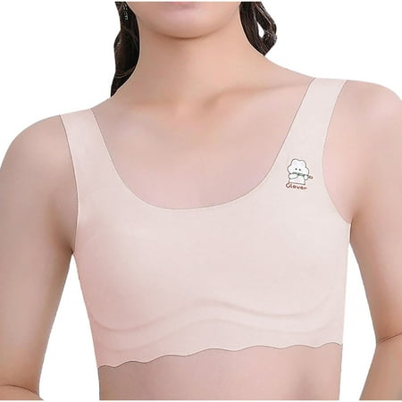 YABCSAZ Big Girls Sports Bras Age 9-12 Soft Comfort Flex Fit Seamless Bra Spaghetti Strap Sports Bra Stretch Youth Training Bra Girls Cami Student Bralette Bra with Pads Size L
