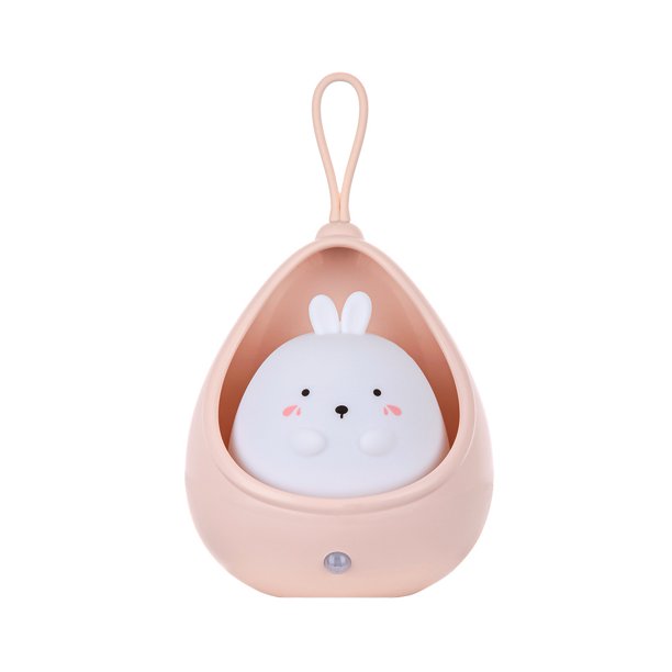 Lovely Home Use LED Night Light Lámpara de inducción de cuerpo humano inteligente USB recargable Luz de detección de movimiento para dormitorio/armario/escaleras/pasajes de conejo (rosa) JAMW Sencillez