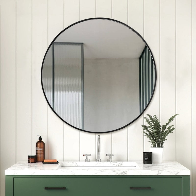 Decor Wonderland Jesse Round Framed Round Wall Vanity Mirror - 23.6" x 23.6"