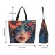 thumbnail image 5 of Balery Bohemian Colorful Flower Woman Bolsa Tote Estilo Estético con Cremalleras, Bolsa de Hombro, Bolsa de Compras Grande y Plegable, 5 of 8