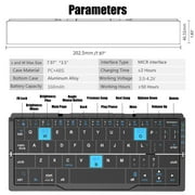 SIKAI CASE Foldable Bluetooth Keyboard with Magnetic Stand,Mini Keyboard for Tablet,Phones.Travel(Black)