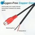 thumbnail image 3 of 6.6FT RCA to Bare Wire Speaker Cable, 22AWG Replacement Red RCA Female Plug to Open End Pigtail Audio Cable Connector Adapter for Amplifier, Home Audio Speakers, Pack of 2, 3 of 6