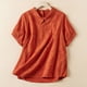 thumbnail image 2 of Tops de Algodón de las Mujeres Y Solapa de Lino Manga Corta de Verano, Camisa Nueva Casual para las Mujeres, 2 of 7