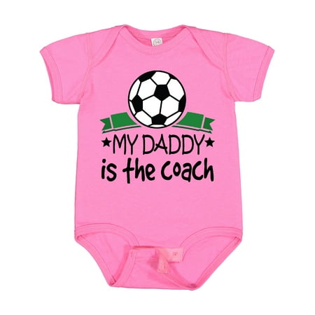 

Inktastic Soccer My Daddy is the Coach Gift Baby Boy or Baby Girl Bodysuit