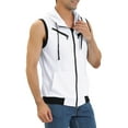 thumbnail image 4 of INSPIRE CHIC Outfit Men's Vest Hoodie Zip Up Sleeveless Drawstring Hooded Vest 46 White, 4 of 7