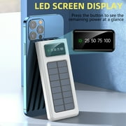 40000mAh Solar Power Bank Battery Pack with 4 Cables, DFITO Portable Solar Charger with Dual 5V USB Ports