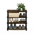 thumbnail image 4 of Furinno 4-Tier Turn-S-Tube Shoe Rack, Wood, Amber Pine and Black, 4 of 5