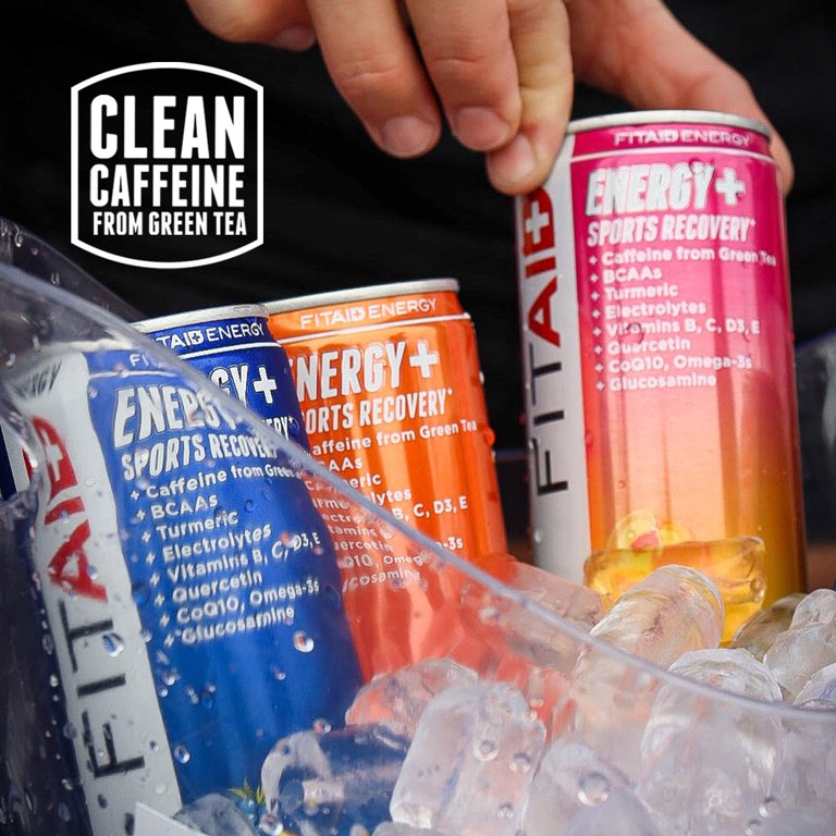 FITAID Energy Drink, 200mg Caffeine, Keto, Blackberry Pineapple