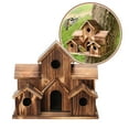thumbnail image 1 of Casa de pájaros de madera, nido de colibrí, de pájaros, jaula colgante de pájaros grande 6 agujeros para ventana exterior, patio CUTICAT Casa de los pájaros, 1 of 7
