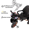 thumbnail image 2 of Triciclo Infantil Tipo Carriola con Bastón Ajustable Luz y Sonido-Negro, 2 of 8