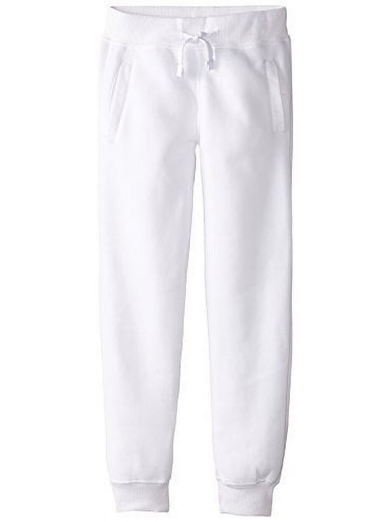 Southpole Boys' Big Active Basic Jogger Fleece Pants, White, Large