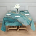 thumbnail image 3 of Blue Gold Marble Pattern Square Tablecloth,Waterproof Square Table Cover,Wipeable Spillproof Washable Table Cover for Home Kitchen Party Decor 42"X42"(107x107cm), 3 of 6