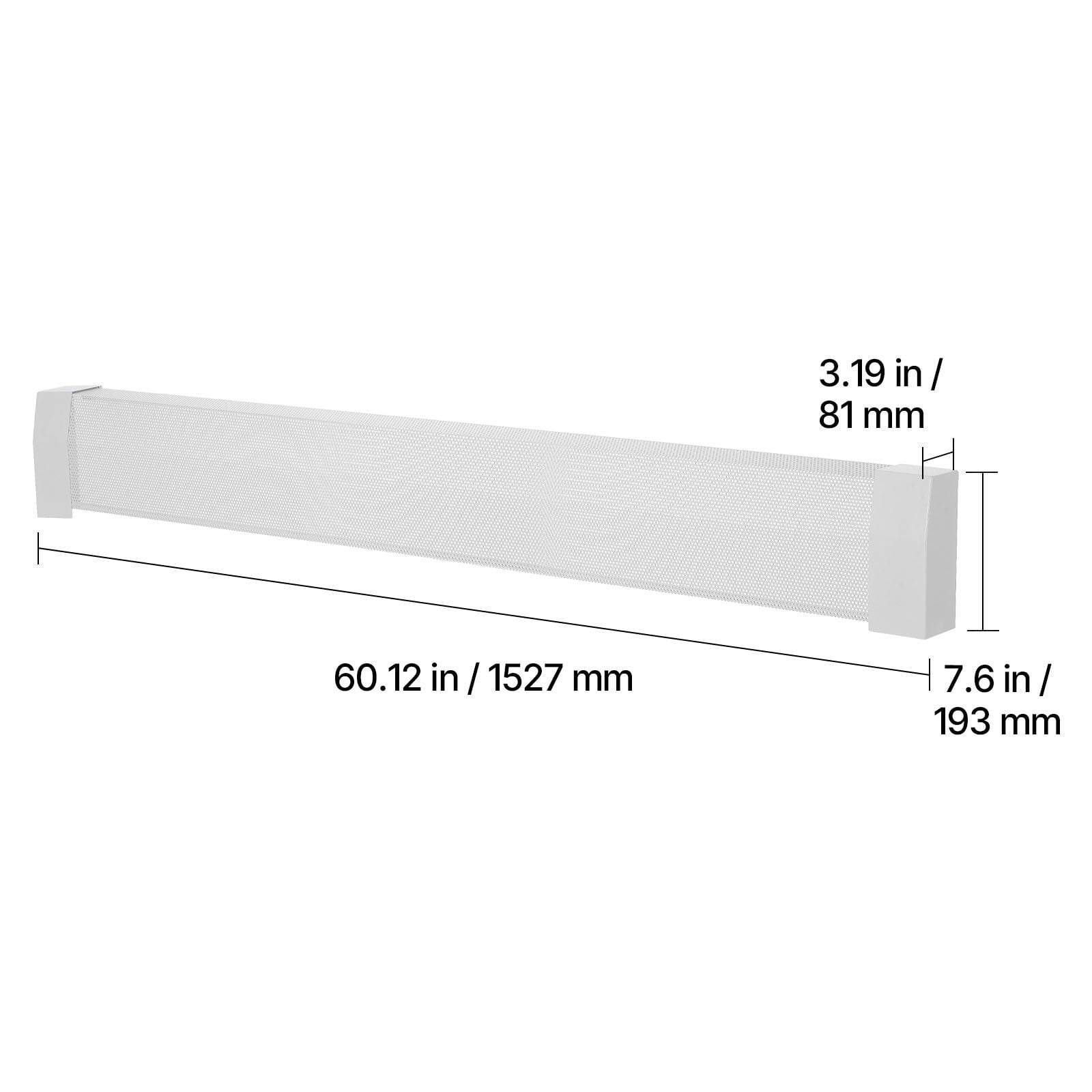 5ft Baseboard Heater Cover Replacement, Powder-Coated Steel, Ventilation Openings, Easy Installation, White Finish for Home Heating
