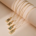 thumbnail image 3 of Collar cuadrado de aceite con gotas de diamantes y oro galvanizado vintage para mujer, acero inoxidable, moda, 3 of 6