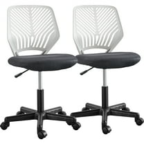 Yaheetech Armless Desk Chair with Wheels, Set of 2, Dark Gray