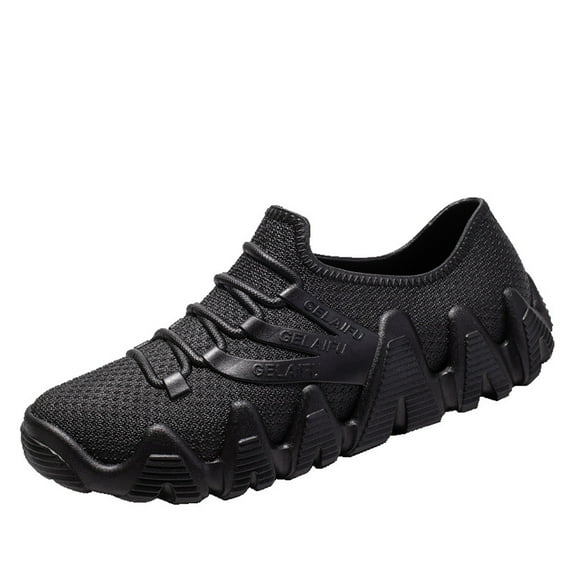 Men's Walking Shoes Solid Color Lace Up Soft Slip On Flats Lightweight Driving Shoes Wide Toe Comfort Loafer for Outdoor Surfing Climbing Hiking Camping