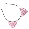 thumbnail image 4 of Diadema reversible con orejas de gato y lentejuelas, aros brillantes para el pelo, accesorios para el pelo de gatita para mujer, color rosa, 4 of 14