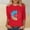 #025-Red, variant on Ounisa Shirts for Women 3/4 Sleeve Plus Size Tops Loose Crew Neck T Shirts Casual Three Quarter Length Tunic Summer Daisy Printed Tops