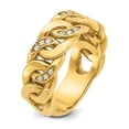 thumbnail image 3 of Mens 10K Yellow Gold Link Ring With Diamonds 1/8 Carat (ctw), 3 of 5
