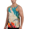thumbnail image 2 of Fotbe Playful Floral Cat Pattern Men's Quick Dry Workout Tank Top Gym Muscle Tee Fitness Bodybuilding Sleeveless T Shirt Breathable Workout Shirt-X-Large, 2 of 9