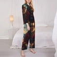 thumbnail image 3 of Lsque Meditating Golden Retriever Pattern Long Sleeve Pajama Set for Women - Soft 2-Piece Sleepwear and Loungewear Set with Pockets, Comfy Nightwear-Small, 3 of 7