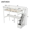 thumbnail image 3 of Harper & Bright Designs Twin Size Loft Bed with Storage Staircase and Built-in Desk, High Loft Bed Frame with Steps for Boys Girls Adults, White, 3 of 12