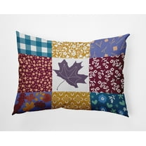 20" x 14" Simply Daisy Printed Quilt Leaves Polyester Accent Pillow, Larkspur Qty 1