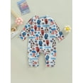 thumbnail image 4 of Wassery Western Infant Baby Girls Boys Romper Letter Animals Boots Cactus Print Long Sleeve Round Neck Jumpsuits Newborn Autumn Onesie Bodysuits 0-18 Months, 4 of 9