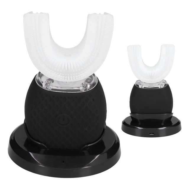 Cepillo de dientes automático ultrasónico, cepillo de dientes eléctrico en forma de u portátil para blanques dientes dientes