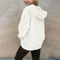 thumbnail image 5 of CFLVAEK Girls Corduroy Hoodies Casual Fall Long Sleeve Hooded Sweatshirts Trendy Teen Girls Oversized Sweatshirt with Pockets White Size 10-11 Years, 5 of 9