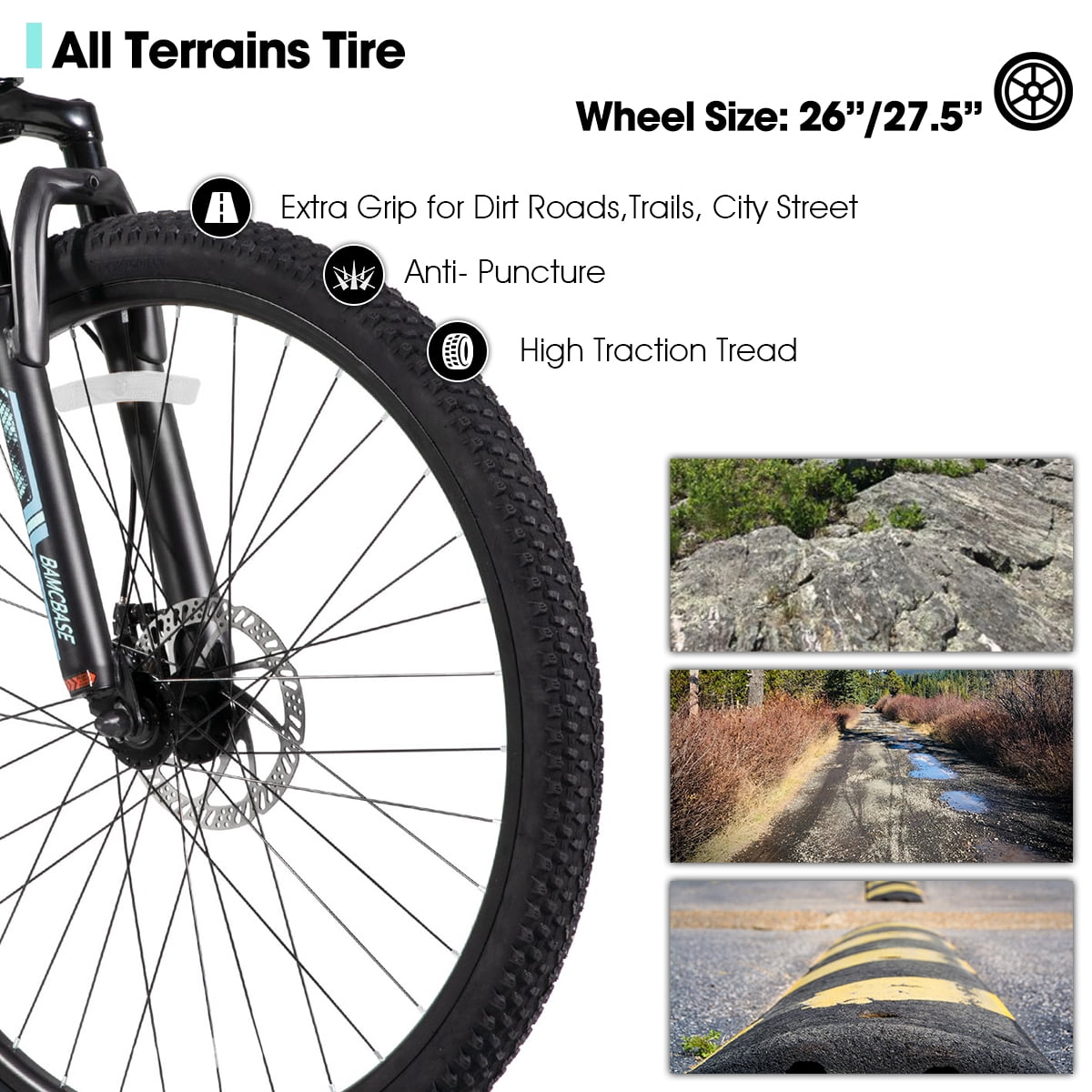 HILAND 26 Inch Mountain Bike, Mens and Womens Aluminum Frame MTB with 21 Speeds, Dis Brake, Hardtail Bicycle for Adults