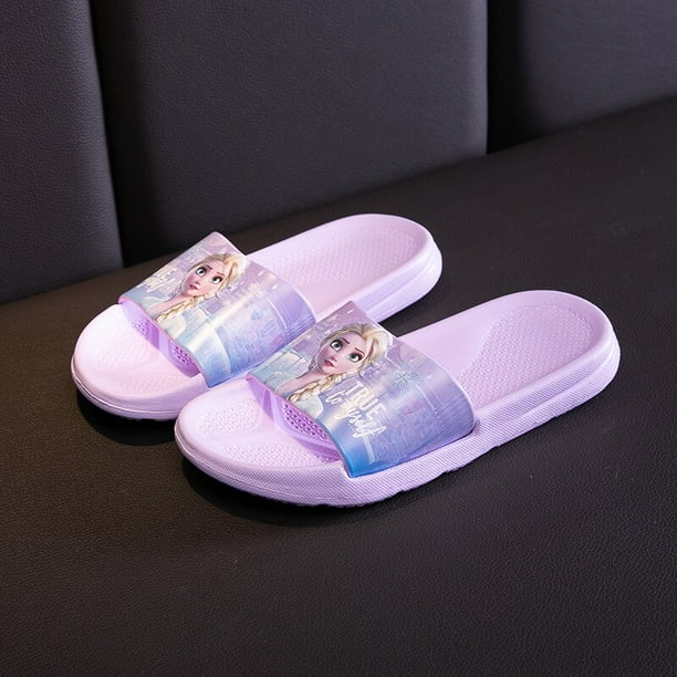 Zapatillas de niños Disney Frozen elsa novedad de verano antideslizante interior casa niños y niñas sandalias y slippers140-Insole 13cm Gao Jinjia LED