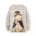 thumbnail image 5 of Women's Casual Long Sleeve Woolen Christmas Sweatshirt Fall Vacation Long Sleeve Pullover for Fall and Winter, Festive and Comfortable, Ideal as Christmas Sweaters for Women ,Khaki,L, 5 of 5
