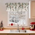 thumbnail image 2 of Christmas Winter Valance Curtain for Windows Pine Tree Berry Eucalyptus Retro Linen Curtain Valances Short Window Treatments Panels for Kitchen Bathroom Laundry Room Basement 42 x 18 Inch, 2 of 7