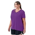thumbnail image 2 of Hanes Just My Size Cool DRI Women's V-Neck T-Shirt (Plus ) Plum Dream 2X, 2 of 6