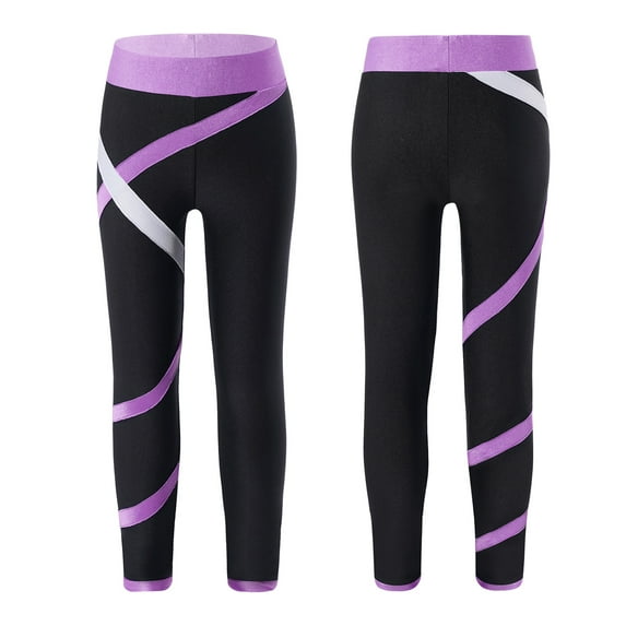 renvena Girl's Athletic Leggings Workout Pants Sport Leggings Tight Pants Gym Fitness Sport Tight Bottoms High Waist Pants