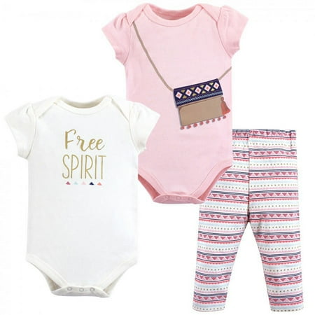 UPC: 0660168719079 | Little Treasure Baby Girl Cotton Bodysuit and Pant Set  Free Spirit  9-12 Months