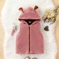 thumbnail image 5 of Girls Hooded Vest Soft Bunny Ear Design Zip Front Sleeveless Jacket (Pink), 5 of 5